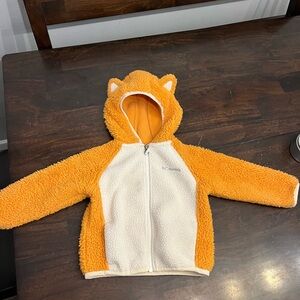 Columbia Vibrant Orange fox sherpa Fleece Jacket 18-24m